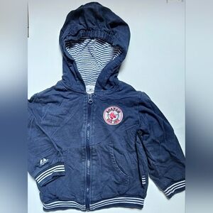 4T, Vintage, Majestic, Boston Red Sox Full Zip Embroidered Hooded Sweatshirt